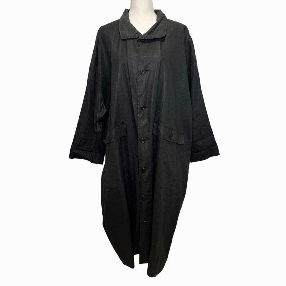 eskandar Oversized Black Long Coat